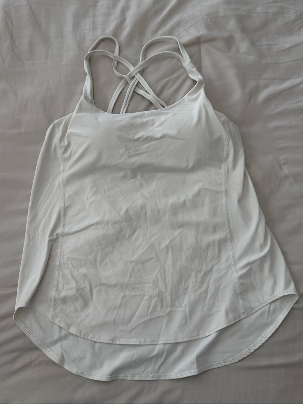 Halara Women’s White Crisscross Back Tank Top size M
